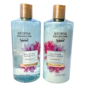 Suave Aroma Collection Uplifting Shampoo & Conditioner Set Geranium Rose 13.5 oz